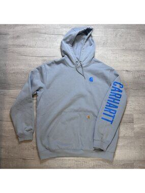 Carhartt Men's Rain Defender Loose Fit Midweight Graphic Logo Sleeve Hoodie XL